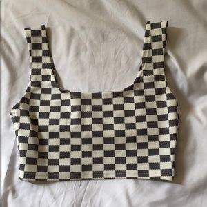 Cropped checkered bralette